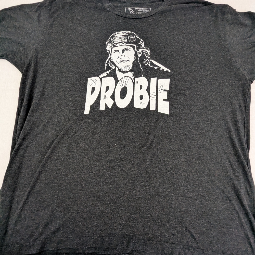 PROBIE Bob Probert Tee Shirt Mens Black 1990s Detroit Red Wings NHL XL